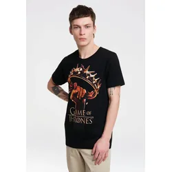 T-Shirt LOGOSHIRT "Game of Thrones - Krone", Herren, Gr. M, schwarz, 100% Baumwolle, bedruckt, casual, normal, Rundhals, Kurzarm, Shirts, mit Game Of Thrones-Frontprint