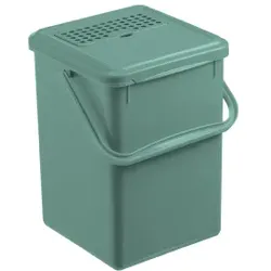 Rotho BIO Komposteimer mit Aktivkohle, 9 Liter, Biomülleimer ideal für die schnelle und bequeme Entsorgung, Farbe: mistletoe green