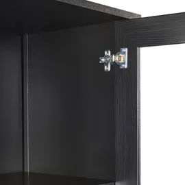 Beliani Vitrine Buffetschrank Nornalup 80 x 35 x 180 cm Schwarz