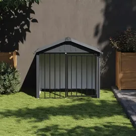 vidaXL Hundehütte mit Dach 117 x 103 x 102 cm Stahl Schwarz