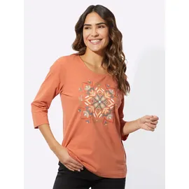 Classic Basics Sieh an! 3/4-Arm-Shirt in papaya-ecru | Gr.: 46