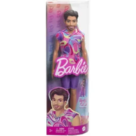 Mattel HRH26 Barbie Fashionistas Ken-Puppe brünett im Totally Hair Look