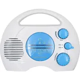 ANCLLO Duschradio, Mini Tragbares AM FM Hängendes Kabelloses Duschradio, Wasserdichtes Batteriebetriebenes Radio Eingebauter Lautsprecher Audio für Zuhause, Strand, Whirlpool, Badezimmer, Outdoor