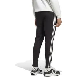 adidas Essentials Single Jersey Tapered Open Hem 3-Stripes Pants, Black - S