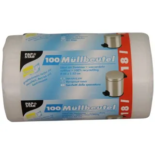 Papstar 12089 Mlleimerbeutel HDPE 18 l weiß