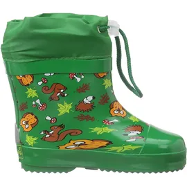 Playshoes Jungen Unisex Kinder Kurze Waldtiere aus Naturkautschuk gefüttert Gummistiefel, grün, 27 EU