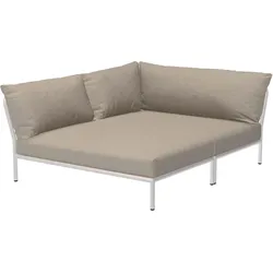 LEVEL2 Outdoor Eck-Sofa Lounge-Modul 5 Asche Weiß Links