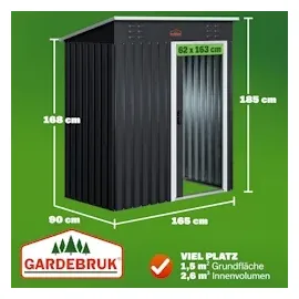 Gardebruk Geräteschuppen 1,81 x 1,62 m anthrazit/metall Schiebetür