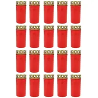 Expo Börse Grabkerze Grabkerzen Grablicht Grablichtkerze Trauerlicht mit Golddeckel (20-tlg), Höhe: 12 cm & 44h Brenndauer & mit Golddeckel