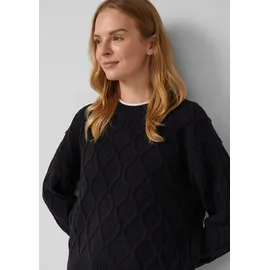 s.Oliver Pullover im Relaxed Fit mit Zopfmuster Schwarz XS