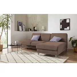 sit&more Ecksofa SIT & MORE "Clio L-Form", braun (schoko), B:246cm H:89cm T:165cm, Sofas, Ecksofa, wahlweise mit Bettfunktion oder Vorziehsitz und Bettkasten, Federkern