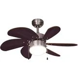 ETC Shop Deckenventilator 75 cm Zugschalter Braun