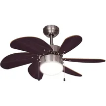 ETC Shop Deckenventilator 75 cm Zugschalter Braun