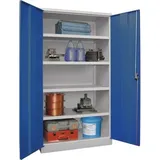 Pavoy Schwerlastschrank 1950x1470x630 Großraum, 4 Fachböden a 200 kg, RAL 7035/5010