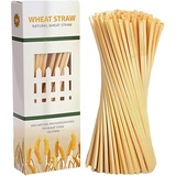 100pcs Weizen-Trinkhalme, Einweg-natürliche Heu-Strohhalme wie Papier-Strohhalme, umweltfreundlich, 100% biologisch abbaubar, glutenfrei und plastikfrei, perfekt für Picknick-Camping-Hochzeitsfeier