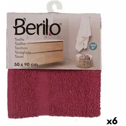 Badetuch 50 x 0,5 x 90 cm Granatrot (6 Stück)