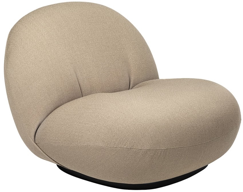 Gubi Pacha Lounge Chair Sessel, drehbare Basis schwarz Kvadrat Vidar 333