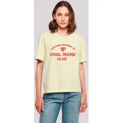 T-Shirt F4NT4STIC "Mothers Day Cool Moms Club Membership Trendy Motherhood", Damen, Gr. 3XL, gelb (softgelb), Obermaterial: 100% Baumwolle, casual, oversize, Rundhals, Kurzarm ohne Bündchen, Shirts, Premium Qualität