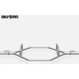 Gorilla Sports Trap Bar Hantelstange Hexagon 25 kg grau