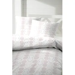 Bettwäsche PRIMERA "the chain", braun (weiß, braun), B/L: 135cm x 200cm, , Perkal, B/L: 80cm x 80cm, Perkal, Obermaterial: 100% Baumwolle, Bettwäsche, mit Kettenmuster