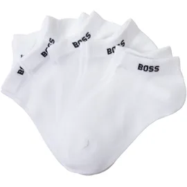 Boss Sneakersocken BOSS "5P AS Logo CC W", Damen, Gr. 35-38, weiß (weiß 100), Baumwollmischung, unifarben, Socken Sneakersocken, mit BOSS-Logoschriftzug