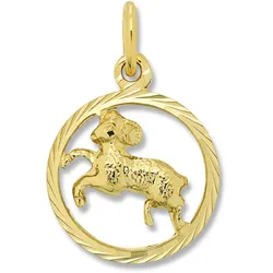Sternzeichen-Anhänger ONE ELEMENT "Widder Sternzeichen Anhänger aus 333 Gelbgold", gold, Schmuckanhänger, Damen, Widder, Gelbgold 333, Damen Gold Schmuck Widder