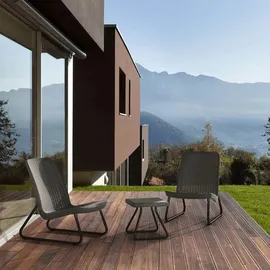 KETER Terrassenmöbel-Set 3-tlg. Rio Graphitgrau - Grau