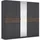 Rauch Drehtürenschrank Ticao 226 x 210 x 54 cm Grau