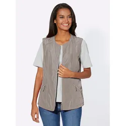 Kurzweste CASUAL LOOKS, Damen, Gr. 42, beige (sesam), 100% Polyester, unifarben, Westen