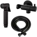 Stilform Design WC/Bidet Handbrause Komplettset mit Absperrventil Rund Schwarz