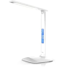 Brandson Schreibtischlampe, Dimmbar, Farbwechsel, Temperatur-, Alarm- & Kalenderfunktion, LED Tischlampe -