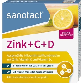Sanotact Zink + C + D Lutschtabletten 20 St.
