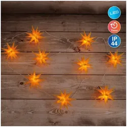 Näve LED-Lichterkette 3D-STERNE gelb