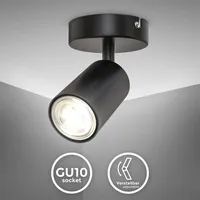 B.K.Licht LED Spotleuchte schwenkbar Retro Schwarz GU10 Deckenlampe Wandleuchte