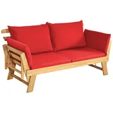 Costway Gartenbank 198 x 75 x 75 cm Braun