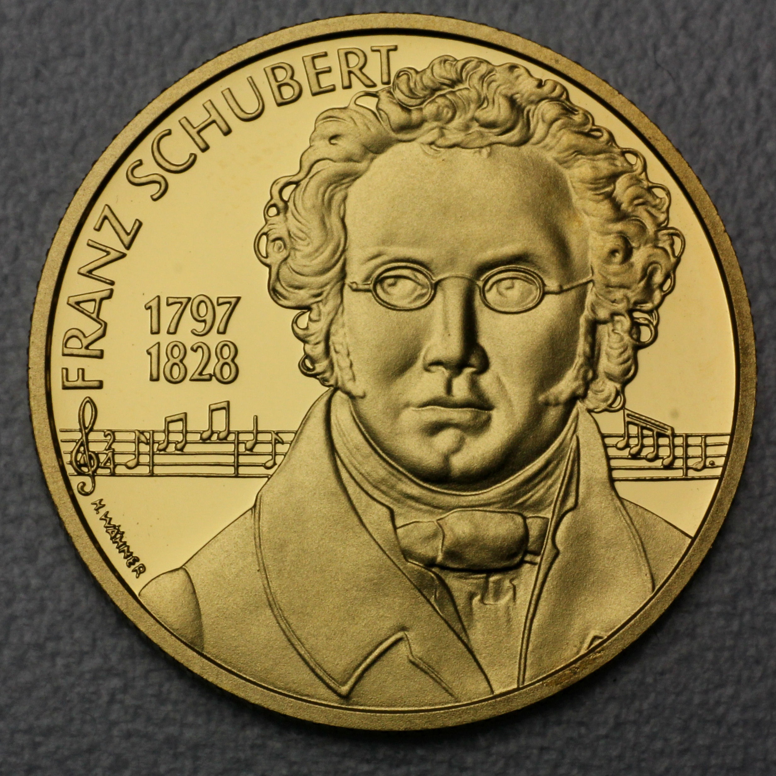 Goldmünze 500 Schilling-1997 Franz Schubert