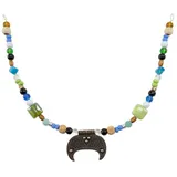 Vehi Mercatus Burgfräulein-Kostüm Wikinger Fibelkette Blau-Grün blau|grün