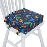 Capslpad Sitzerhöhung Stuhl Kind 32x32x10cm Tragbare Kindersitzerhöhung Rutschfestes Sitzerhöhung Stuhl Abnehmbar Waschbar Sitzkissen Kinder mit 3 Sicherheits Schnalle für Zuhause Unterwegs Blauer