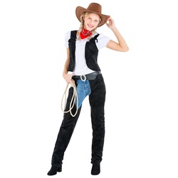 dressforfun Cowboy-Kostüm Frauenkostüm Cowgirl wild Amber schwarz XXL – XXL