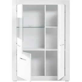 INOSIGN Vitrine "BIANCO", weiß (weiß matt, weiß mdf hochglanz), B:100cm H:142cm T:35cm, FSC-zertifizierter Holzwerkstoff, Schränke, Vitrine, Höhe 142 cm