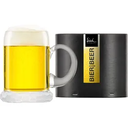 Bierkrug EISCH GERMANY "HAMILTON", transparent, B:13,7cm H:13,8cm Ø:10,5cm, Kristallglas, Trinkgefäße, mundgeblasen, handgeschliffen, Made in Germany