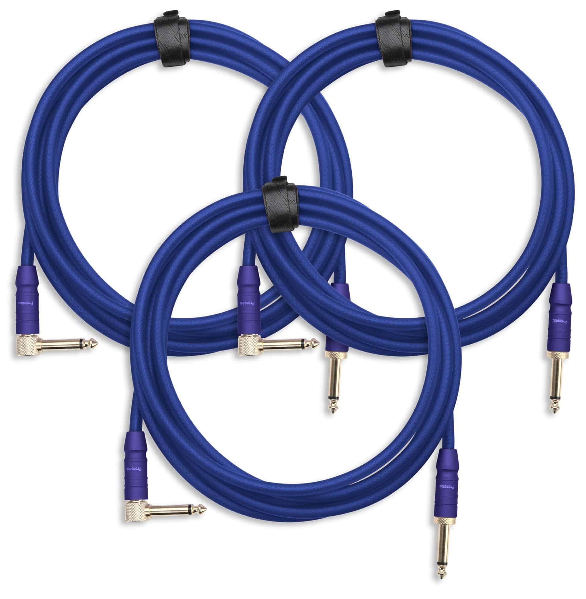 Pronomic Trendline INST-3B Instrumentenkabel 3m blau 3x Set