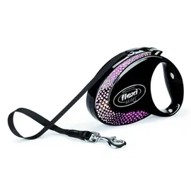 flexi Glam Composition M - Rollleine für Hunde - 5 m - schwarz