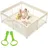 YOUJIA Laufstall Baby 175x150 cm – Großer Baby Laufgitter XXL Sicherheitsspielplatz Kinder mit Netzdesign, ideal für den Innenbereich, Beige, beige, O... - Beige
