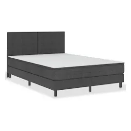 vidaXL Boxspringbett Dunkelgrau Stoff 140x200 cm