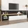Okwish TV-Schrank Lowboard 197,5x42x39 cm Weiß Glas/MDF/Holzwerkstoff