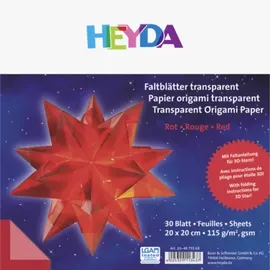 Heyda Faltblätter transparent 20 x 20 cm rot 30 Blatt