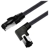 Maxtrack TI52-2L RJ45 Patchkabel CAT 8.1 S/FTP 2m Schwarz 90° nach links gewinkelt, Einzelschirm 1St.