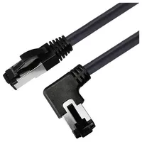 Maxtrack TI52-2L RJ45 Patchkabel CAT 8.1 S/FTP 2m Schwarz 90° nach links gewinkelt, Einzelschirm 1St.