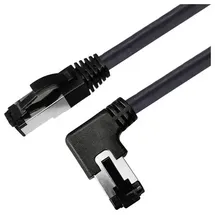 Maxtrack TI52-2L RJ45 Patchkabel CAT 8.1 S/FTP 2m Schwarz 90° nach links gewinkelt, Einzelschirm 1St.